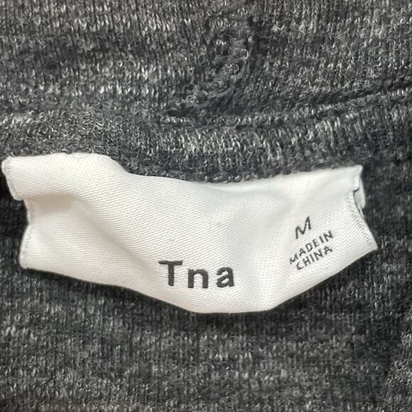 Aritzia Tna Hoodie Womens Medium Gray Crop Pullover Long Sleeve Cotton Blend - Picture 3 of 10